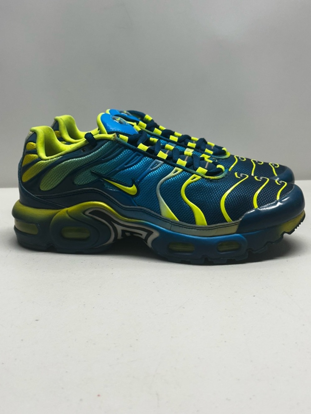 Nike Air Max Plus TN CT0962-401 Blue Yellow Unisex Kids 6.5Y Sneakers Mesh